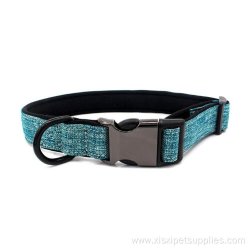 Eco-friendly Metal Buckle Canvas Neoprene Dog Collar